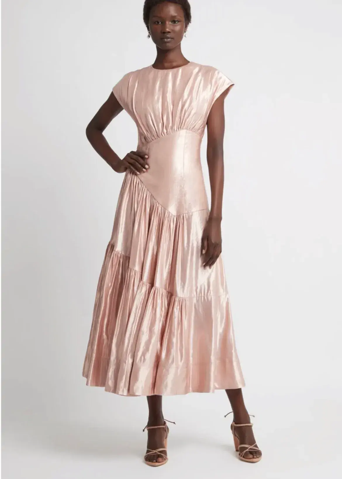 Aje Serendipity Reflection Midi Dress Blush Size 14 - Image 1