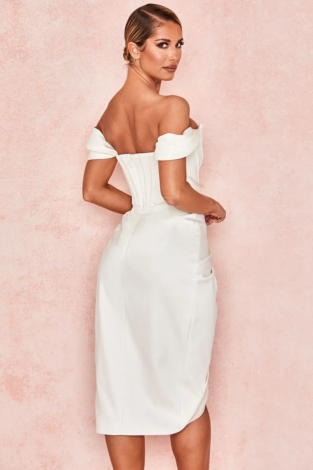 House of CB Loretta Midi Dress Ivory White Size XS / Au 6 - Image 3