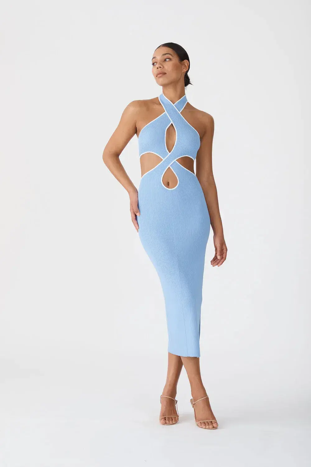 San Sloane The Monica Midi Dress Blue Size 6 - Image 1