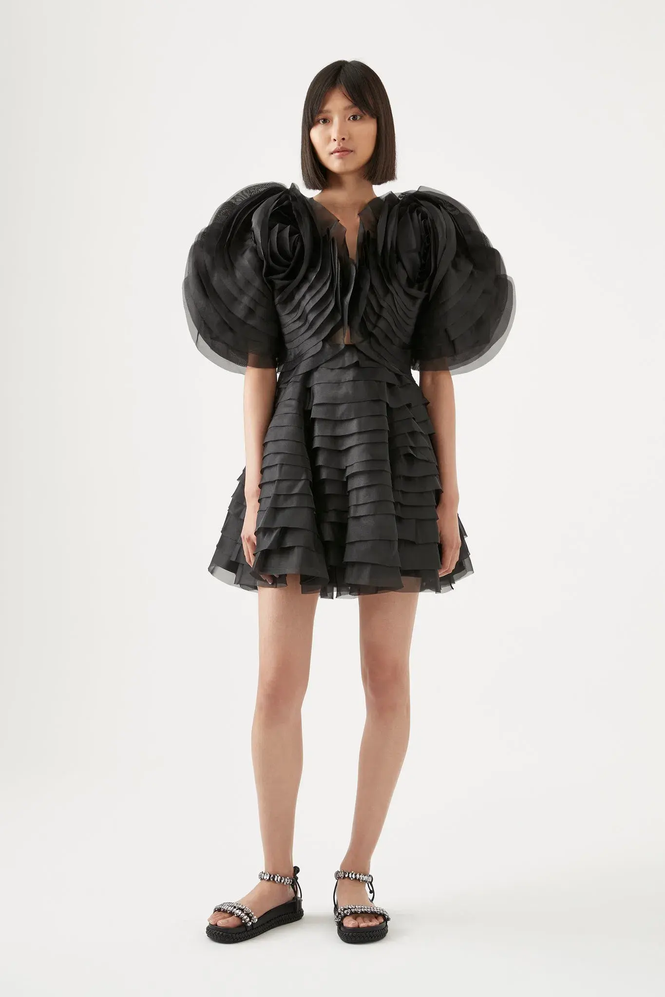Aje Amour Ruffle Mini Dress Black Size 6 / XS - Image 1