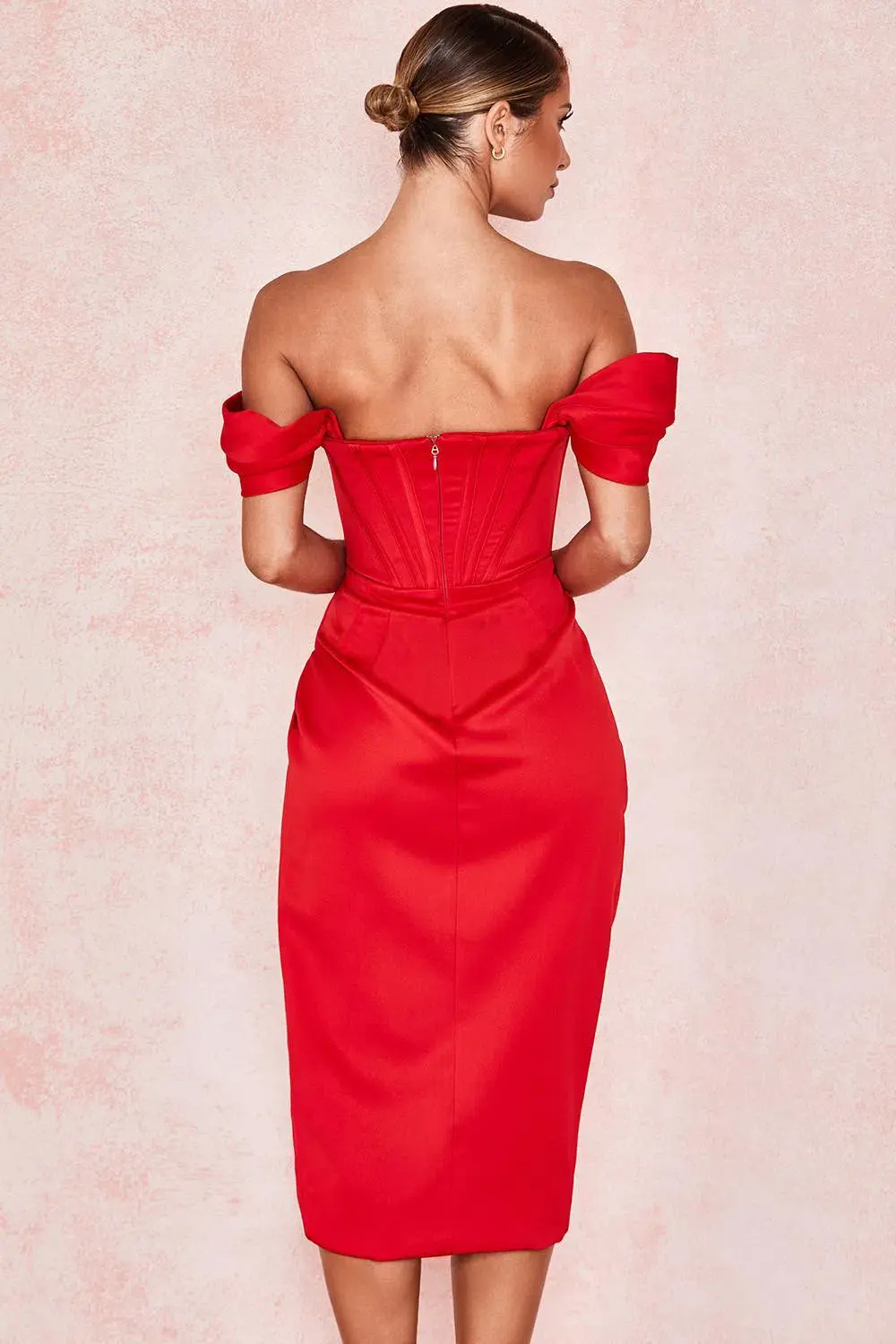 House of CB Loretta Midi Dress Red Size 12 - Image 5