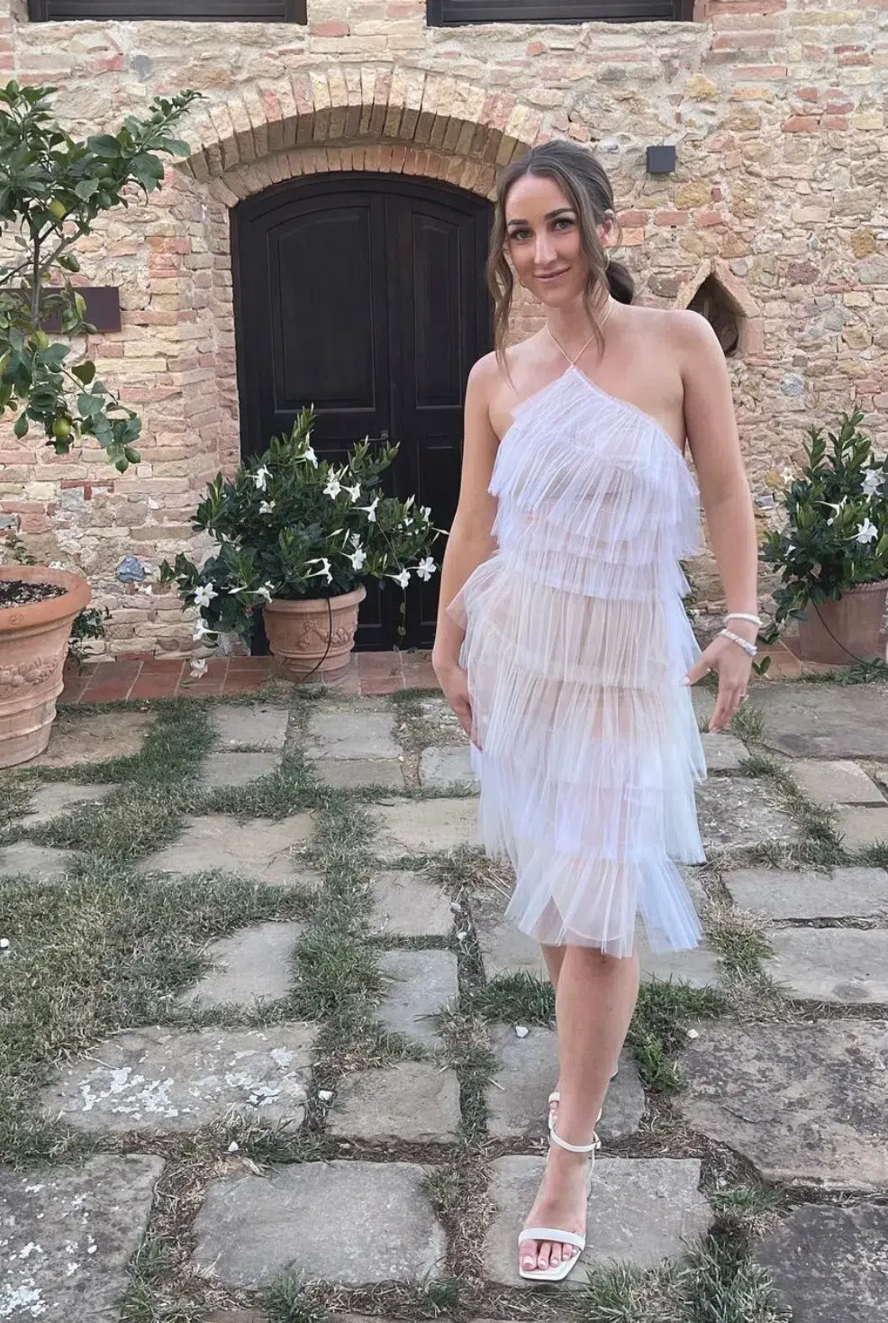 The Bar Kai Midi Dress White  Size 8  for rent on The Volte - main image