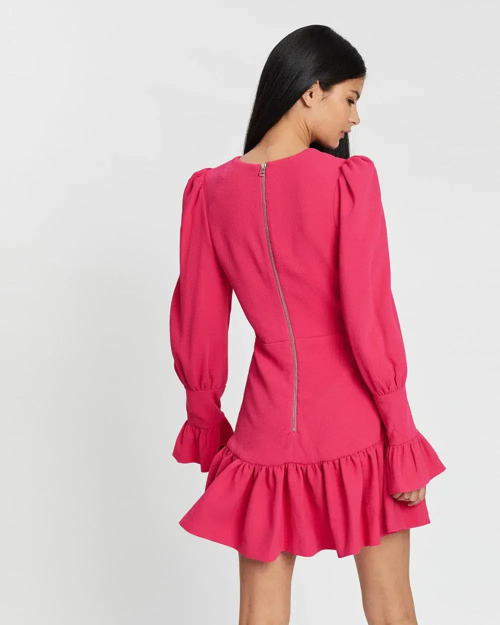 By Johnny Anna V Tulip Sleeve Mini Dress Pink Size 8 - Image 2