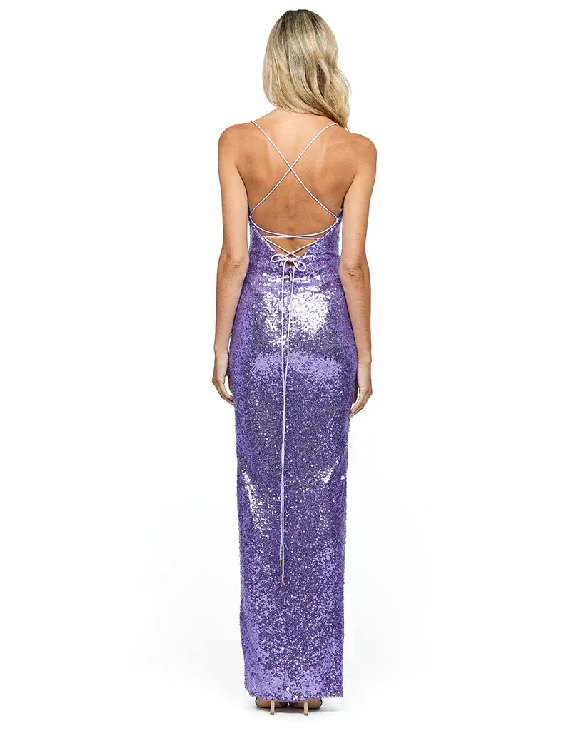 Bariano Madeline Strappy Back Gown Lavender Size 8 / XS - Image 1