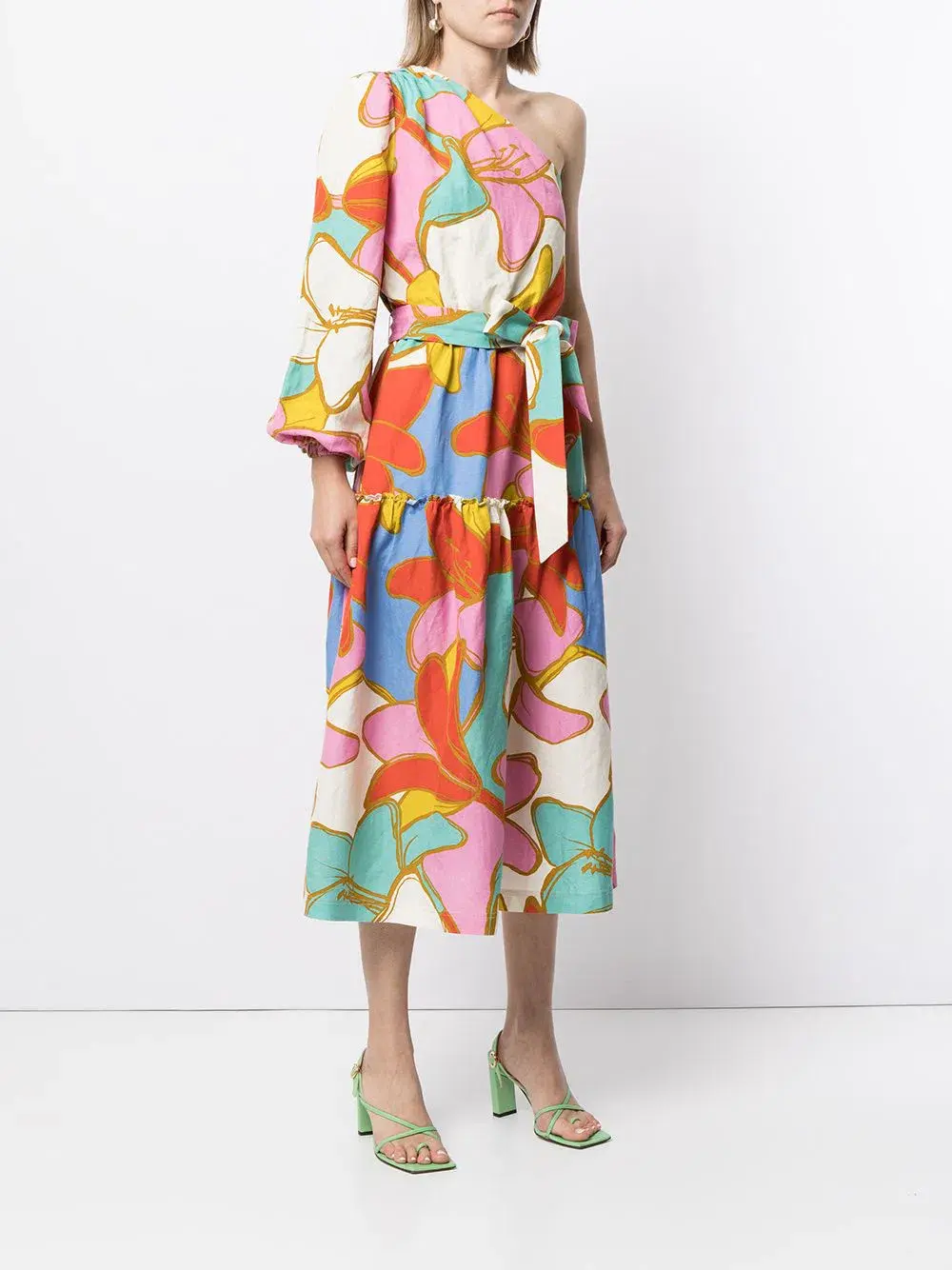 Rebecca Vallance Tirano One Shoulder Midi Dress Print Size 6 - Image 2