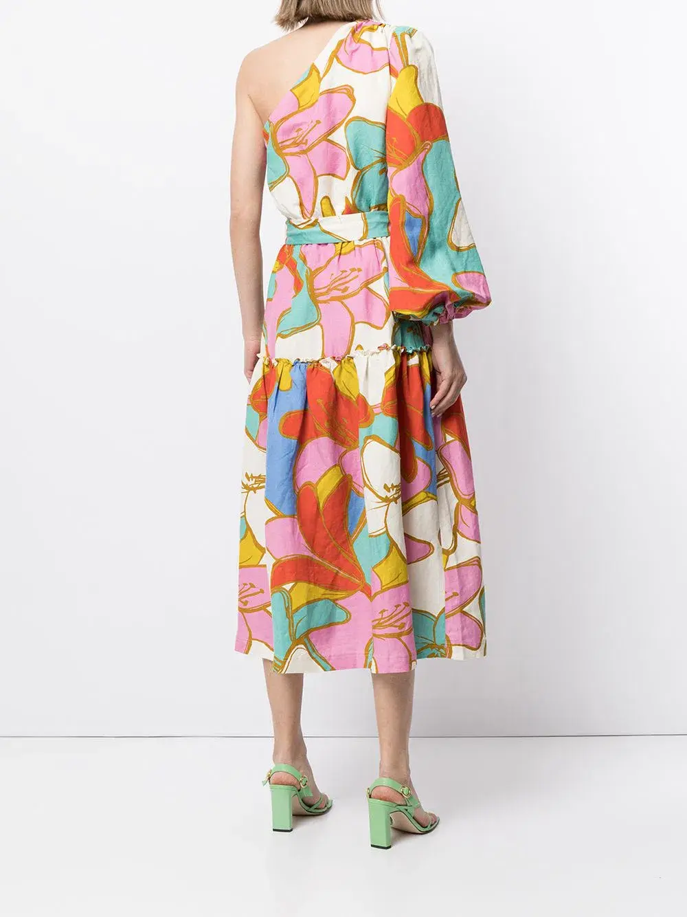 Rebecca Vallance Tirano One Shoulder Midi Dress Print Size 6 - Image 3
