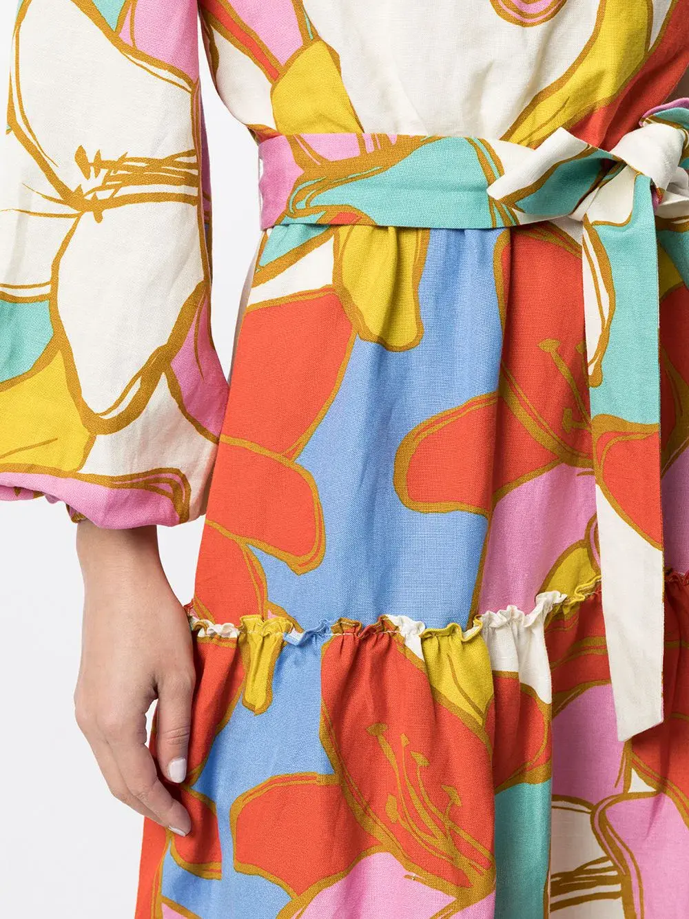Rebecca Vallance Tirano One Shoulder Midi Dress Print Size 6 - Image 4