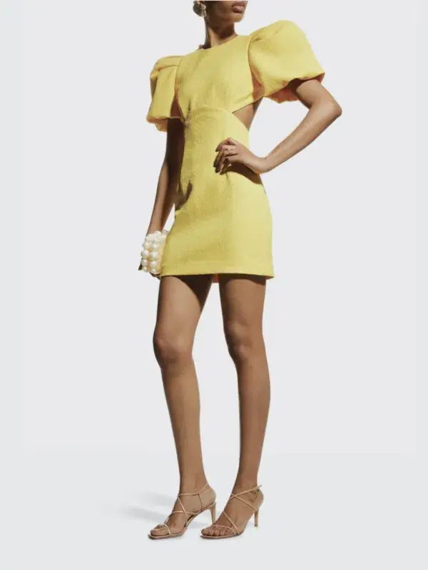 Rebecca Vallance Jaclyn Cut Out Mini Dress Yellow Size 8 - Image 1