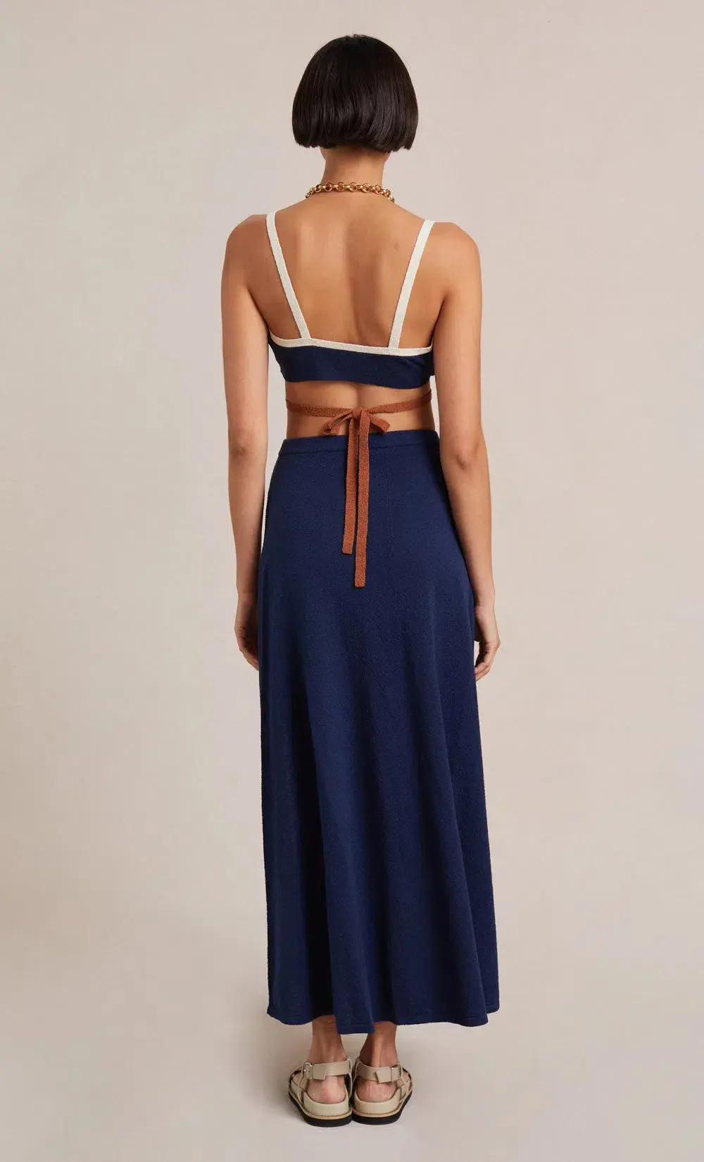 Bec & Bridge Enzo Twist Knit Top Size 8 & Skirt Size 10 Set Blue - Image 3