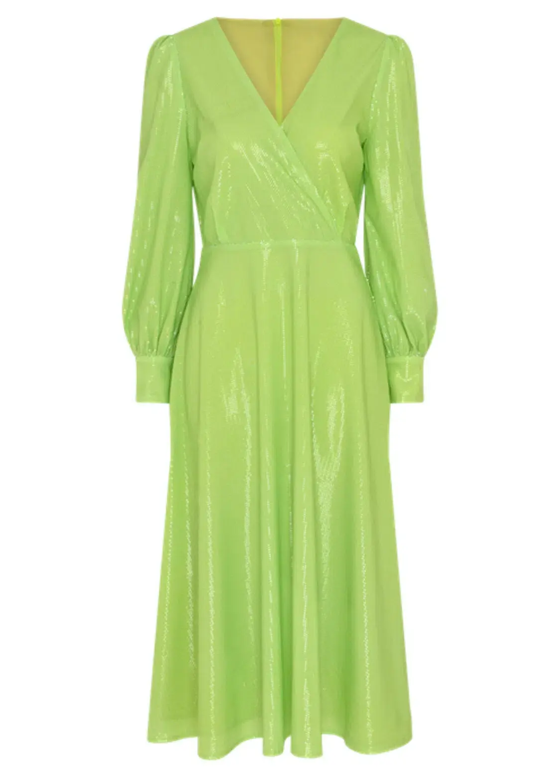 Olivia Rubin Danni Sequin Midi Dress Lime Green Size 10 - Image 4