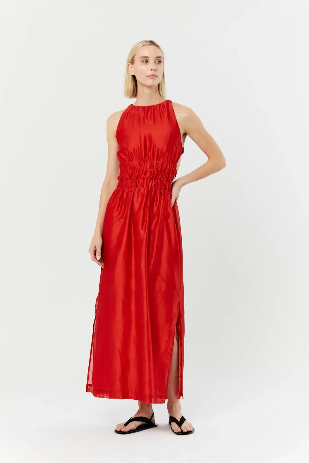 Sir the Label Lucelia Cross Back Dress Red Size 0 / AU 6  for rent on The Volte - main image