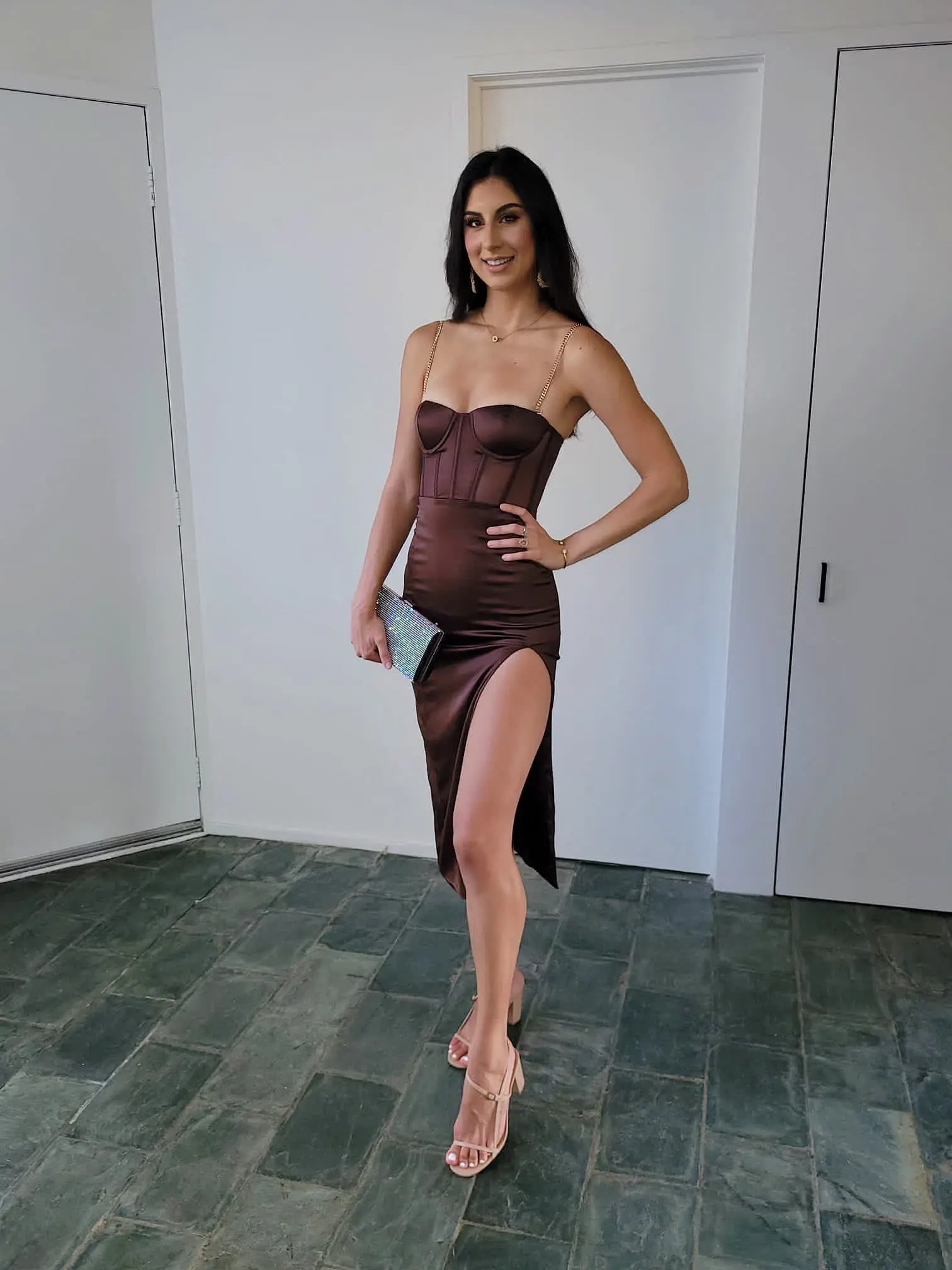 Meshki Talisa Dress Chocolate Size XS/Au 6  - Image 3