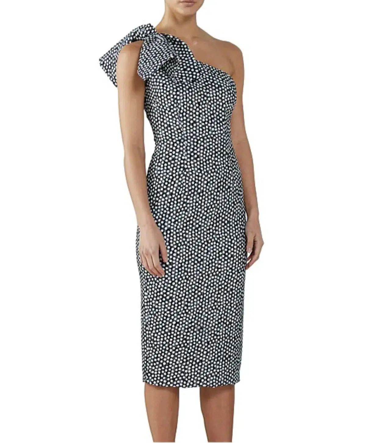 By Johnny Lolita Tie Midi Dress Black/White Size S/Au 8 - Image 1