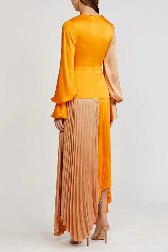 Acler Empire Dress Orange/Nude Size 8 for rent on The Volte - main image