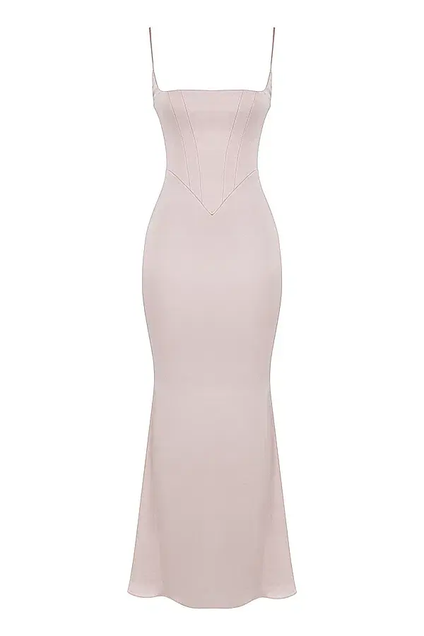 House of CB Olivette Crystal Satin Maxi Dress White Size 10 - Image 5
