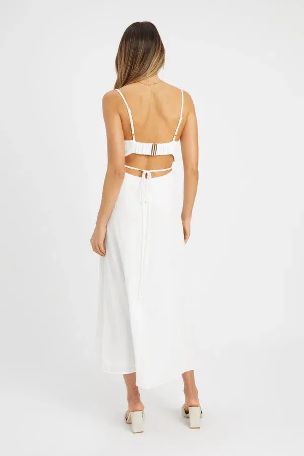 Kookai Hayman Tie Back Dress White Size 38/Au 10  - Image 2