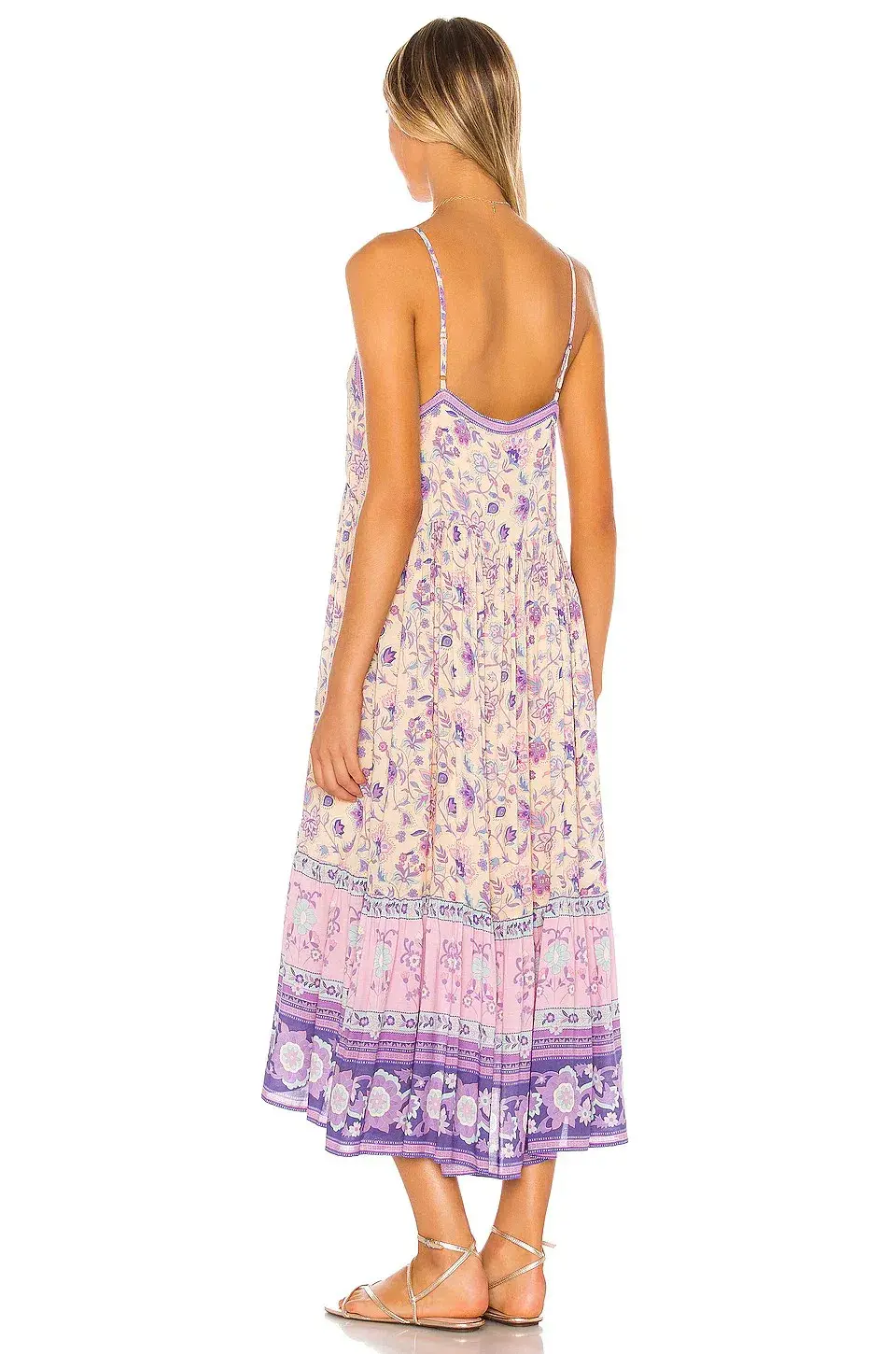 Spell X REVOLVE Portobello Road Strappy Midi Dress Lavender Print Size M/ Au 10 for rent on The Volte - main image