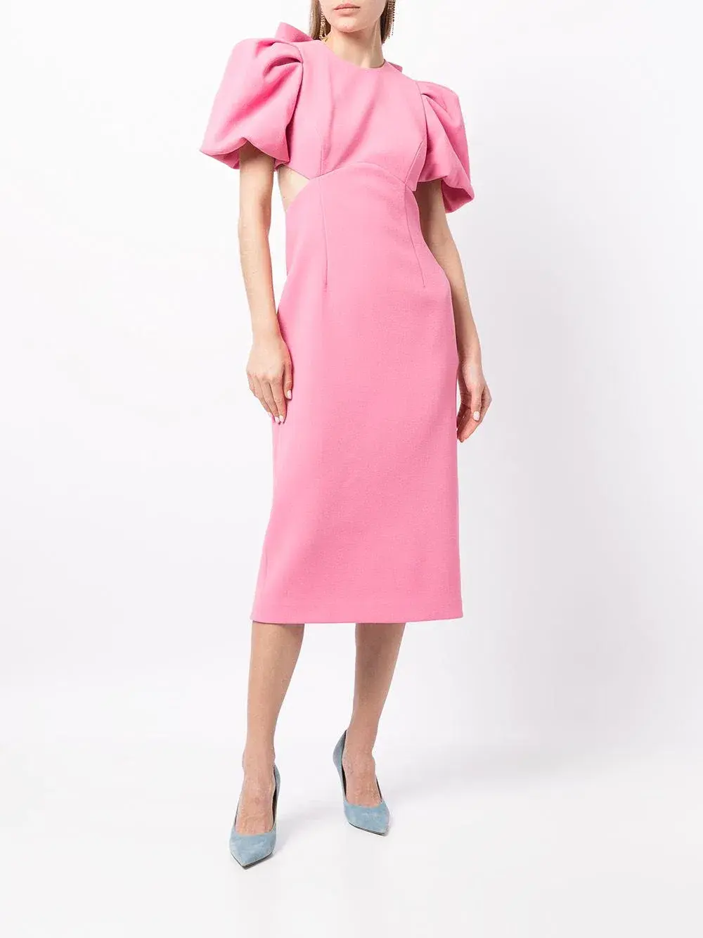 Rebecca Vallance Ally Cut out Midi Dress Pink Size 10 - Image 1