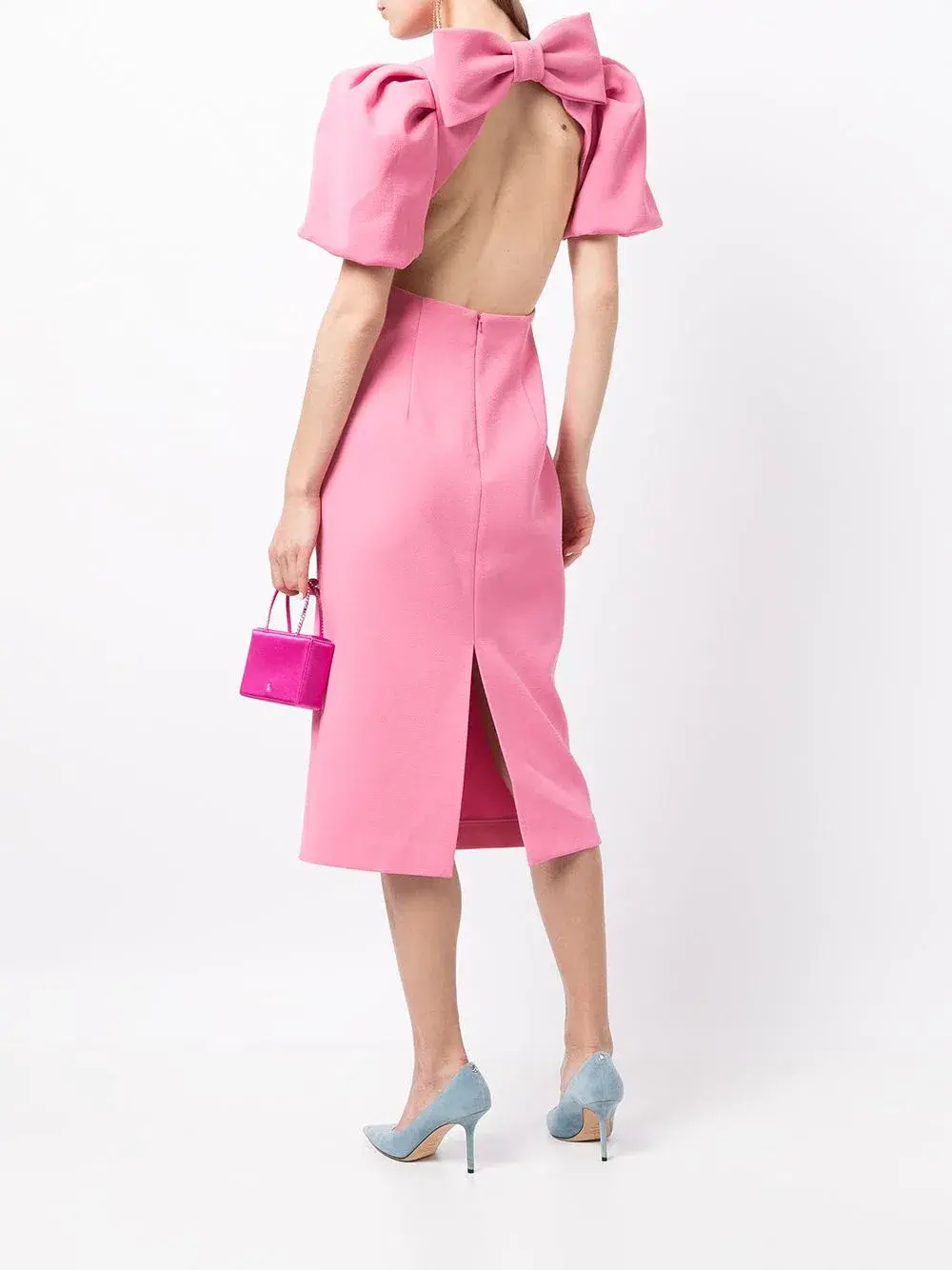 Rebecca Vallance Ally Cut out Midi Dress Pink Size 10 - Image 3