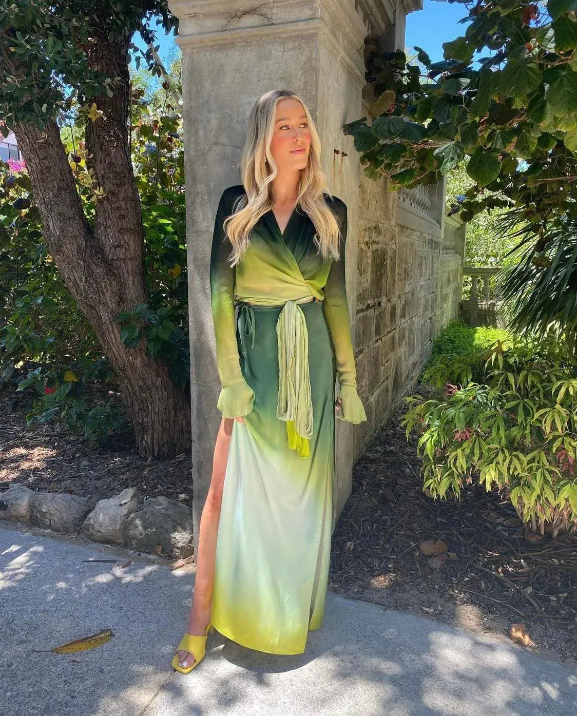 Rat & Boa Cypress Shirt and Skirt Set Dip-dyed Green Size XS/S - Image 1
