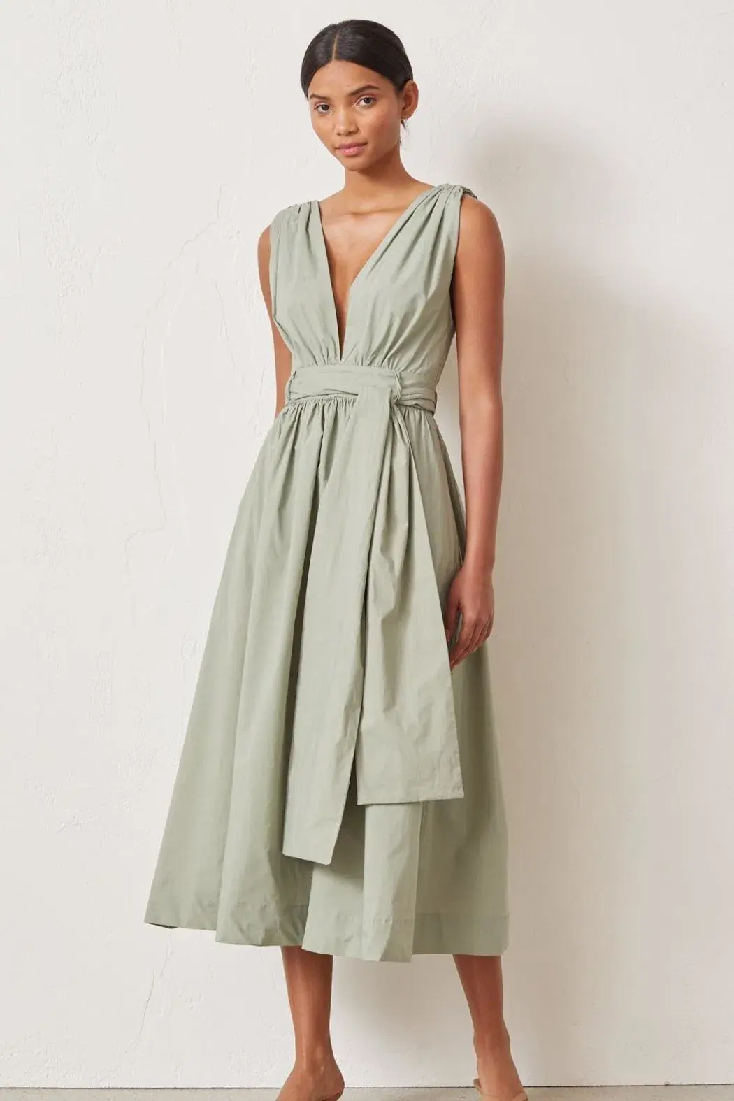 Bec & Bridge St Silvie Midi Dress Sage Size 10 for rent on The Volte - main image