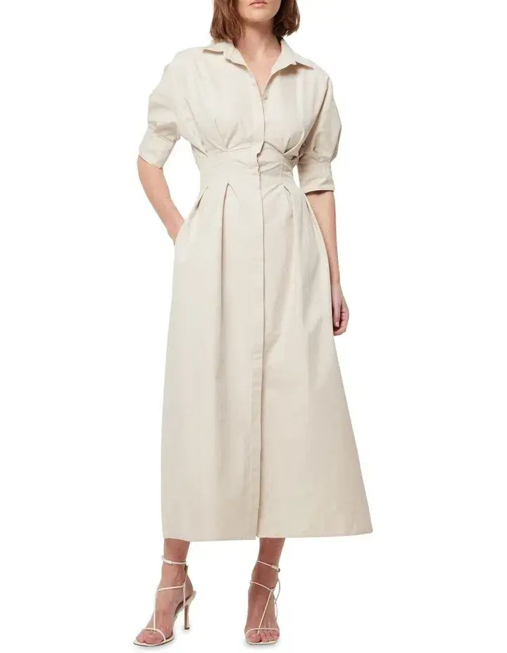 Mossman The Time Off Dress Canvas Beige Size 8  - Image 1