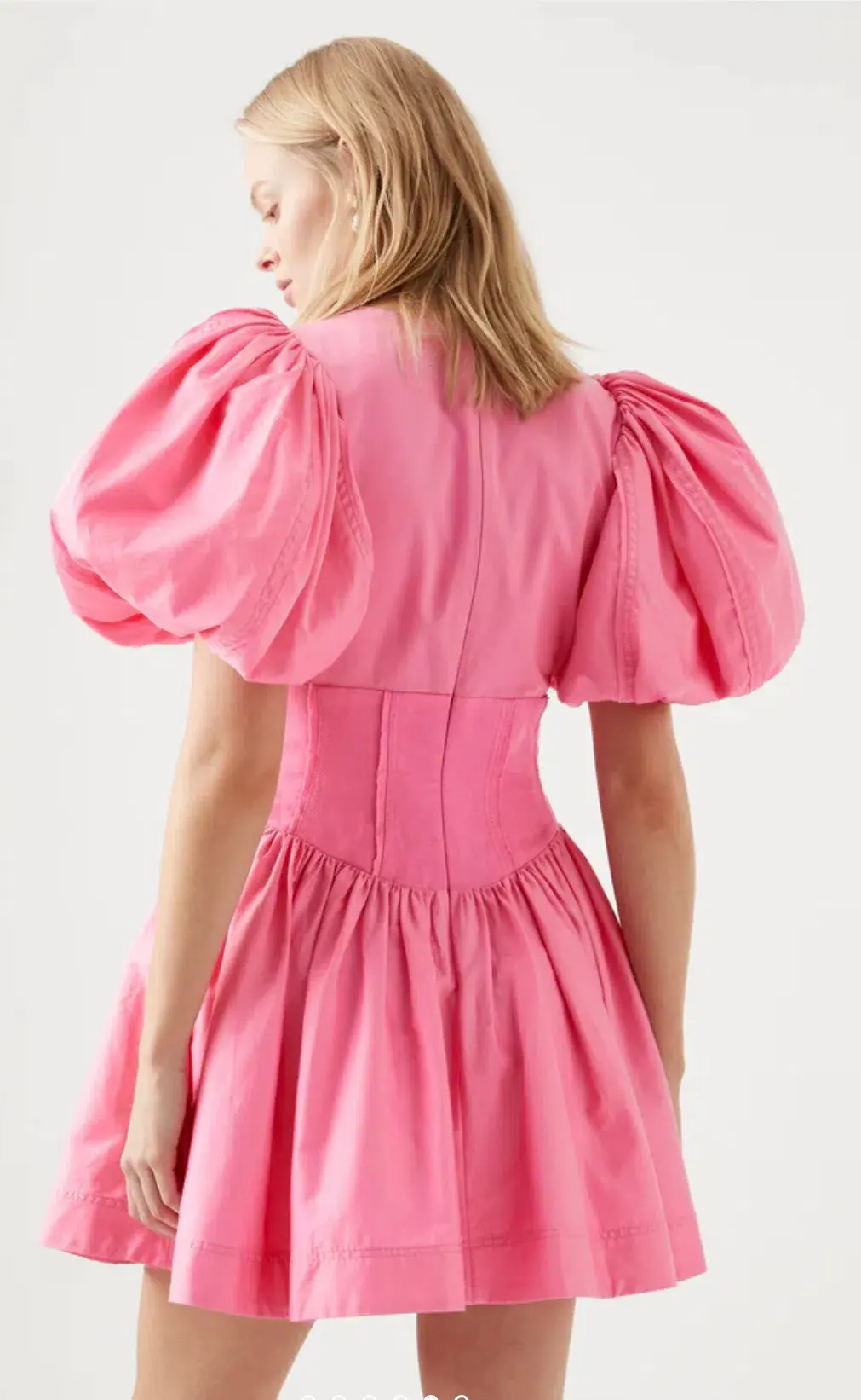Aje Gianna Puff Sleeve Mini Dress Pink Size 8 / S - Image 3