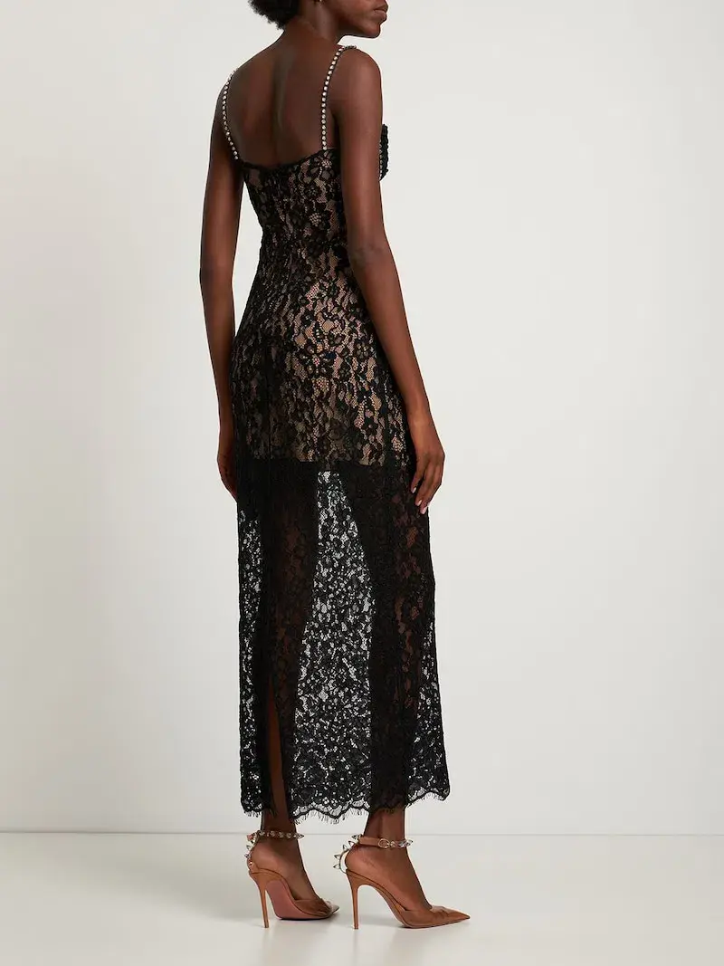 Self Portrait Lace Midi Dress Black Size 8 - Image 2
