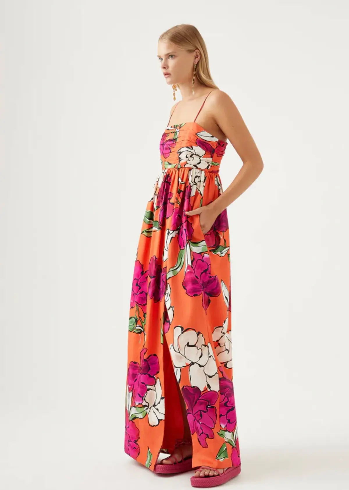 Aje Monument Tulip Maxi Dress Vivid Camellia Size 10 / M - Image 2