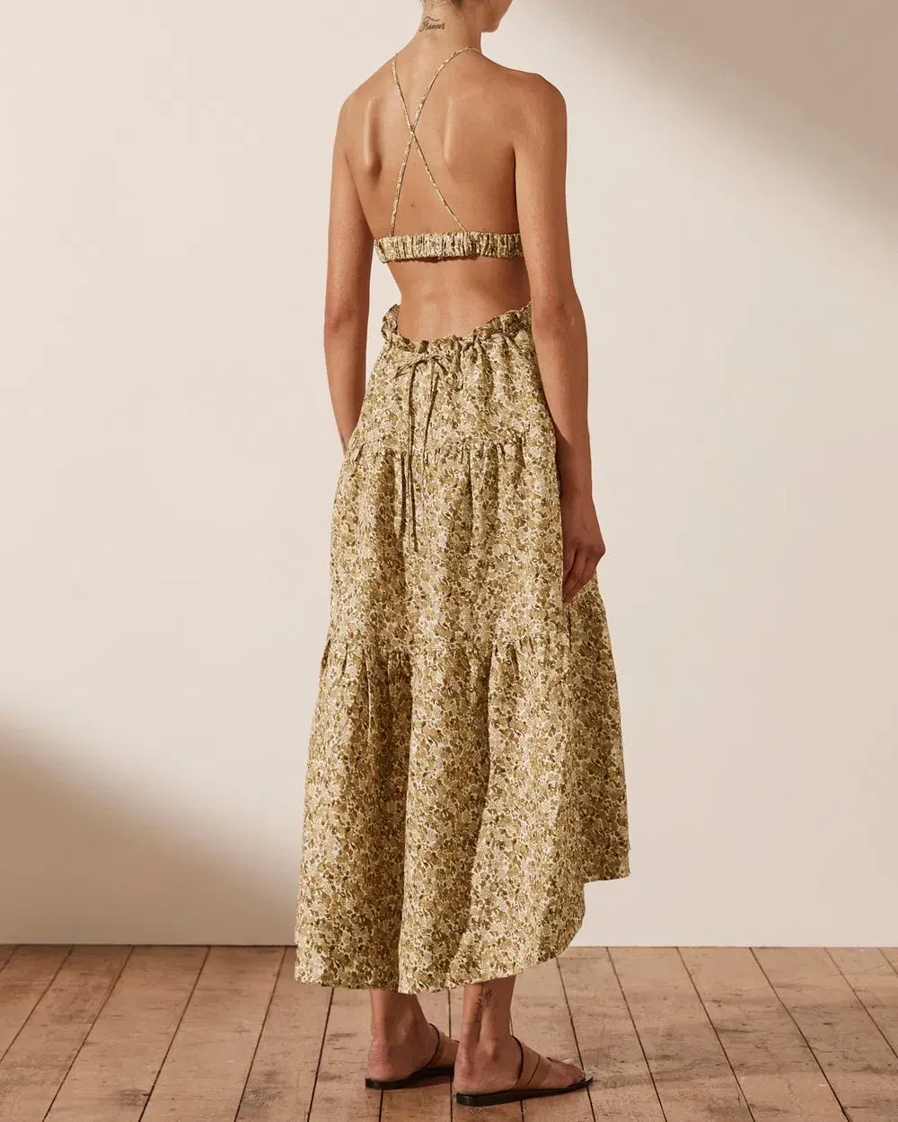 Shona joy Orion Backless Midi Dress Floral Size 10  for rent on The Volte - main image