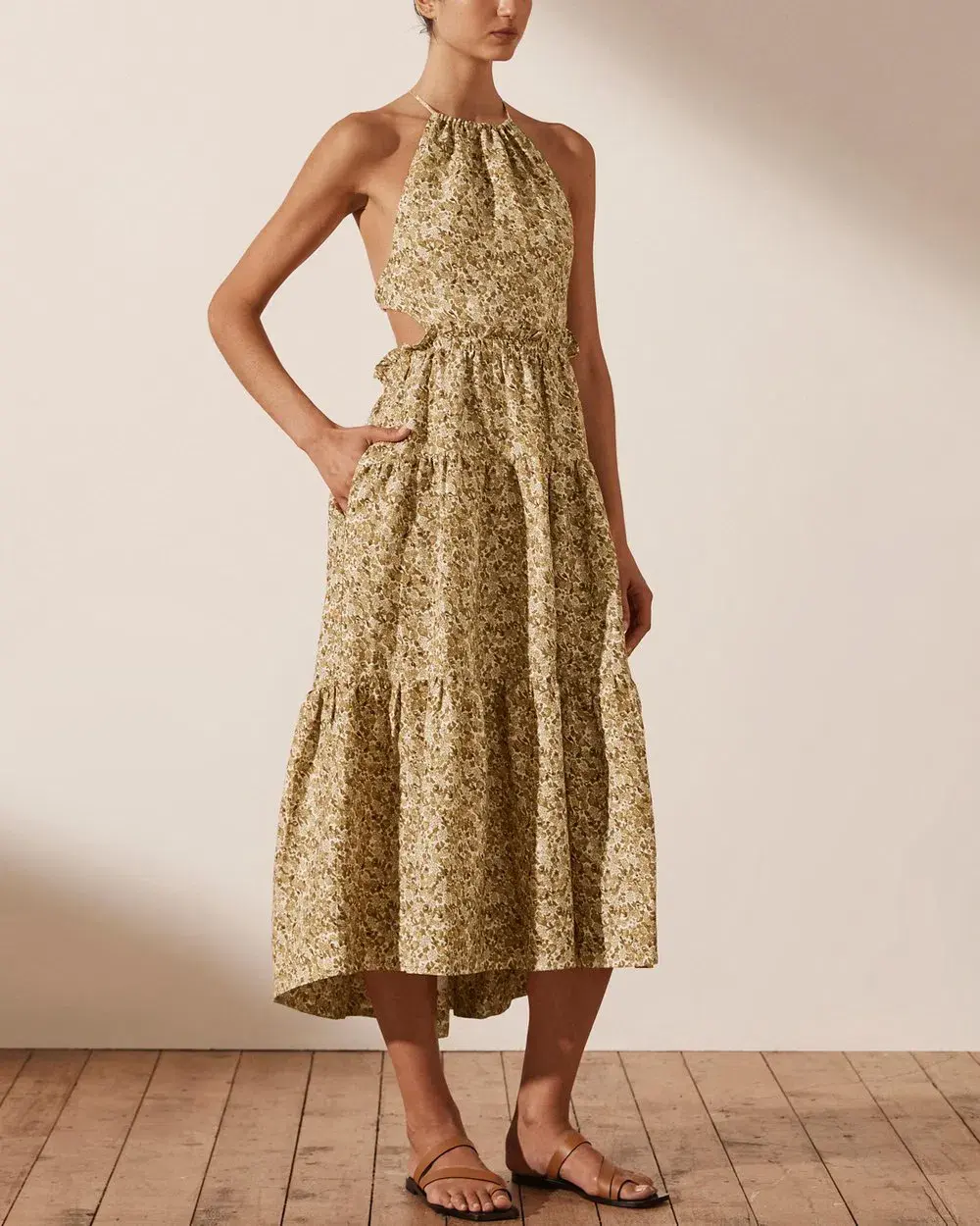 Shona joy Orion Backless Midi Dress Floral Size 10  for rent on The Volte - main image