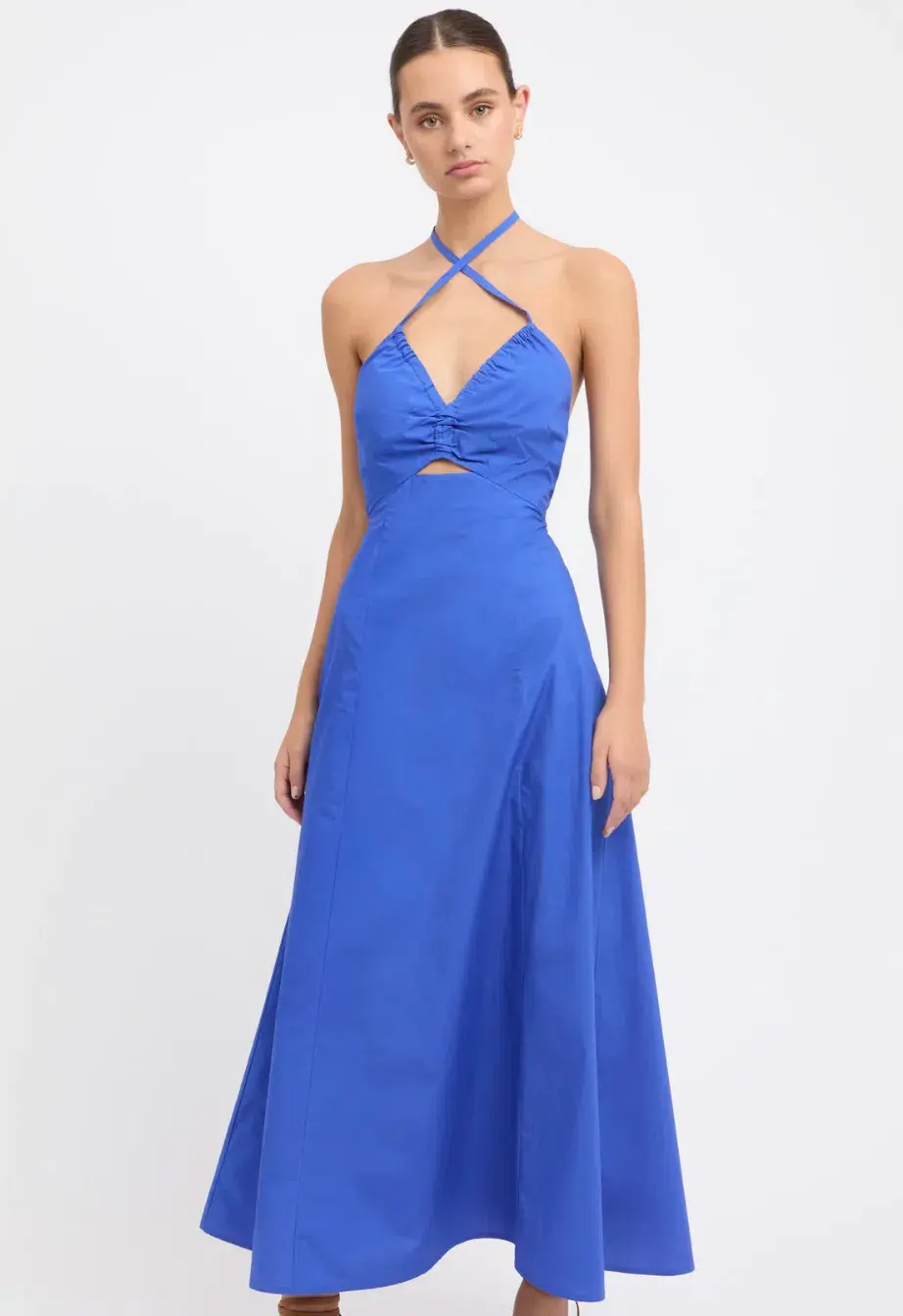 Kookai Poplin Halter Dress Blue Size 36 / Au 8 - Image 4