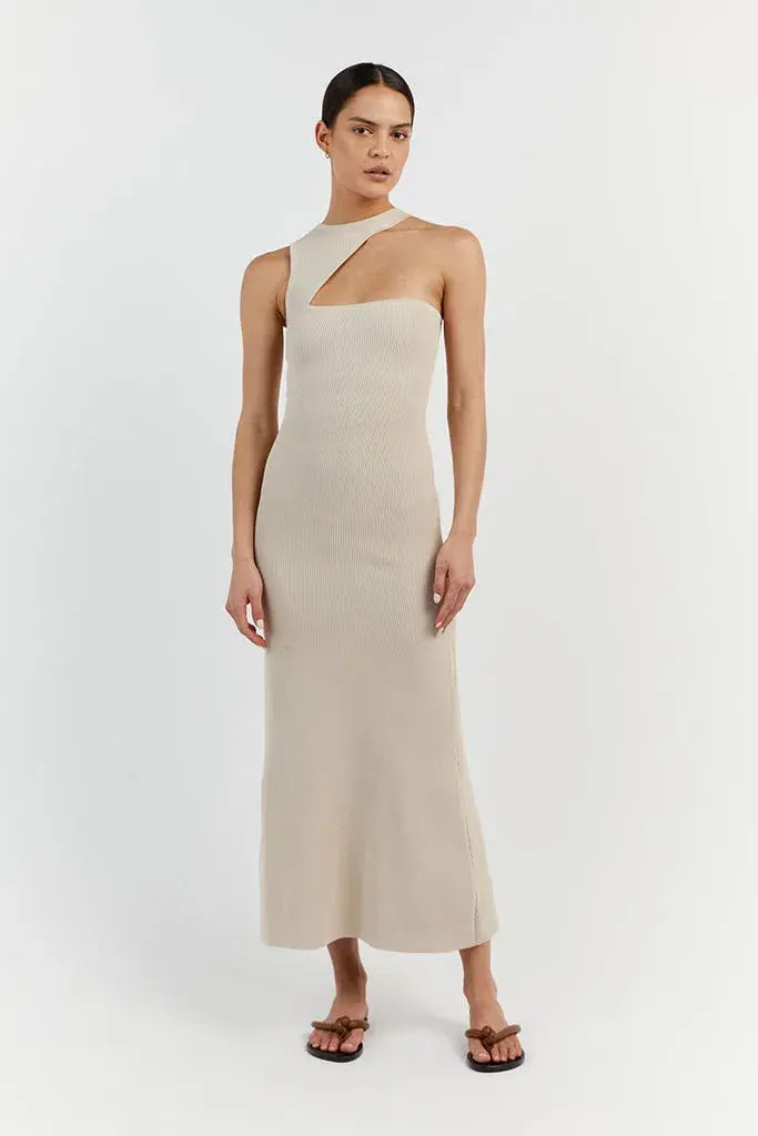 Dissh Adalyn Asym Midi Dress Stone Size 10 / M - Image 1