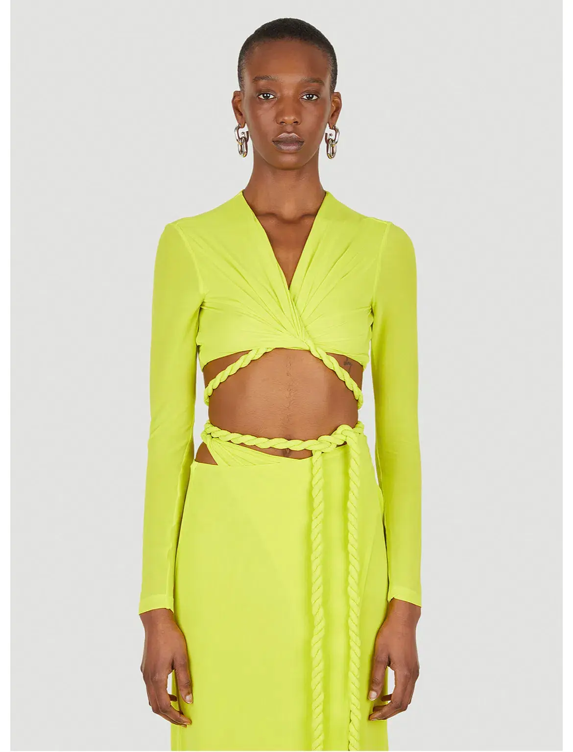 Dion Lee Rope Wrap Top Acid Yellow Size 4 - Image 4