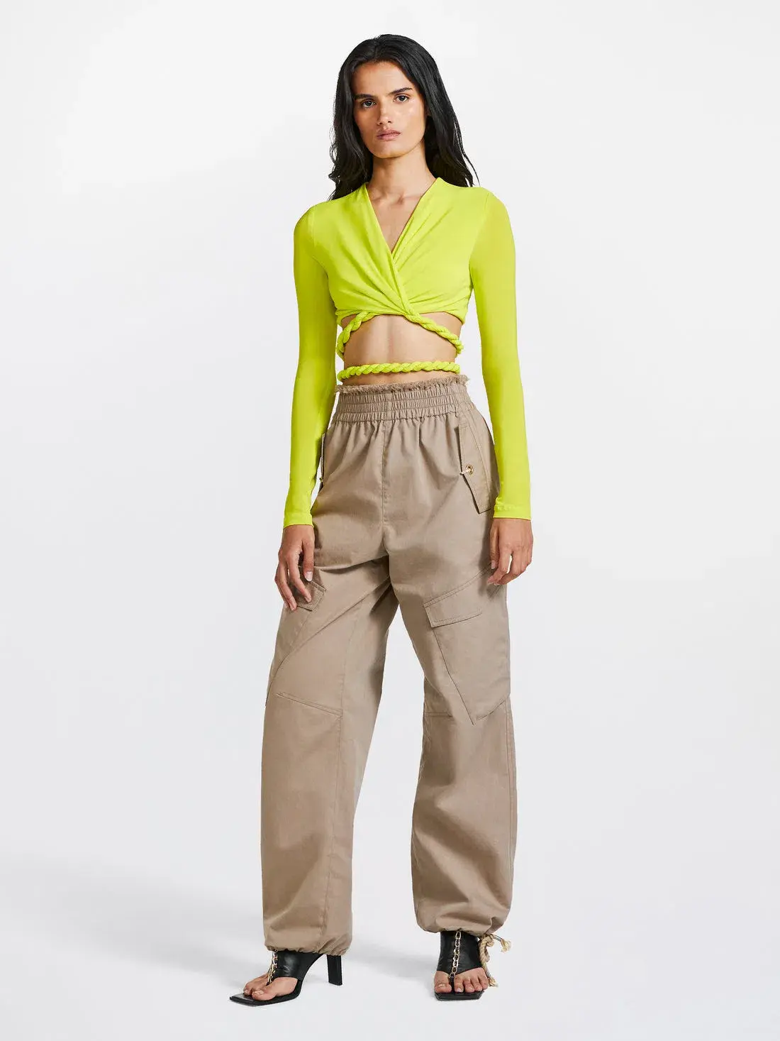 Dion Lee Rope Wrap Top Acid Yellow Size 4 - Image 1