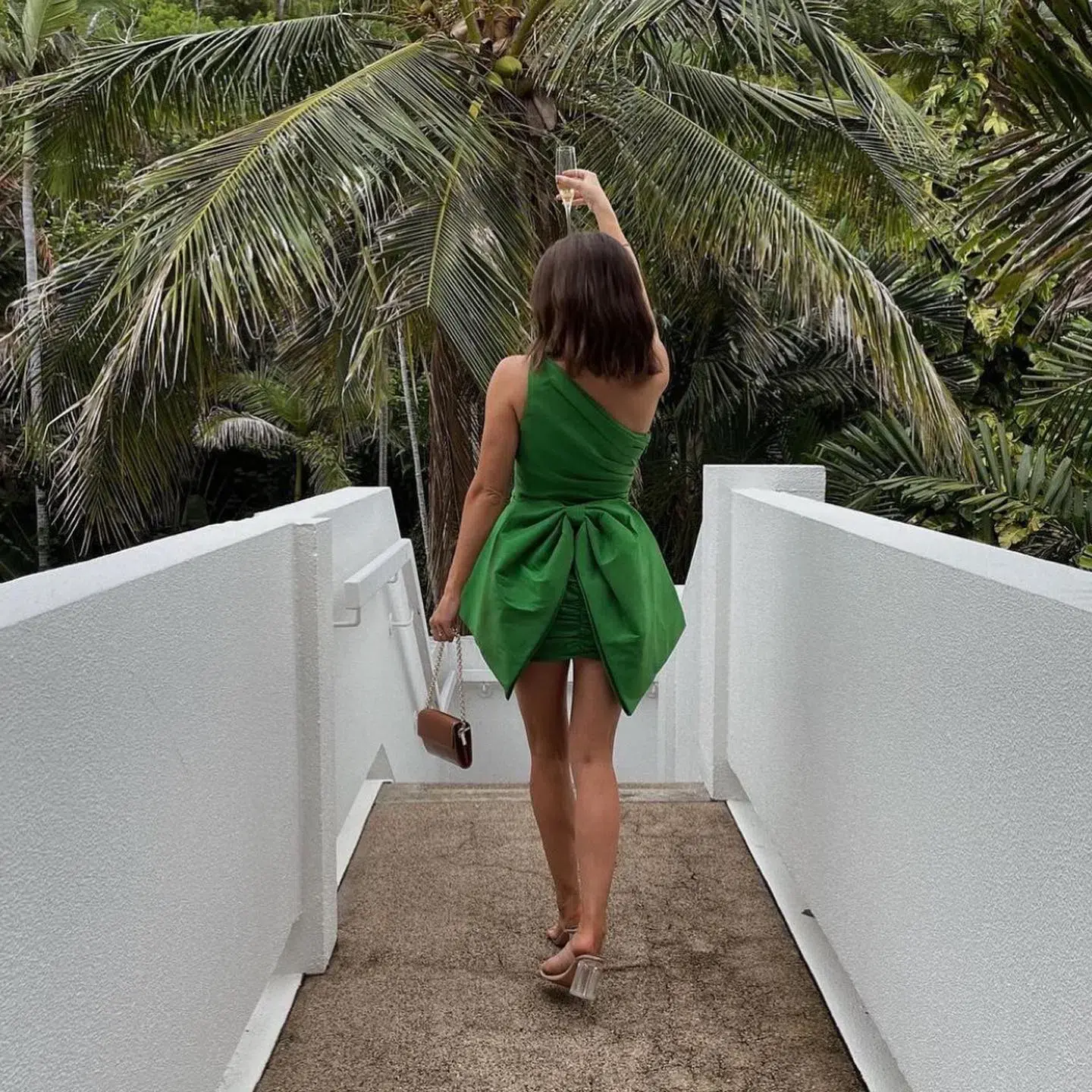 Rachel Gilbert Marco Mini Dress Green Size AU 8 - Image 3