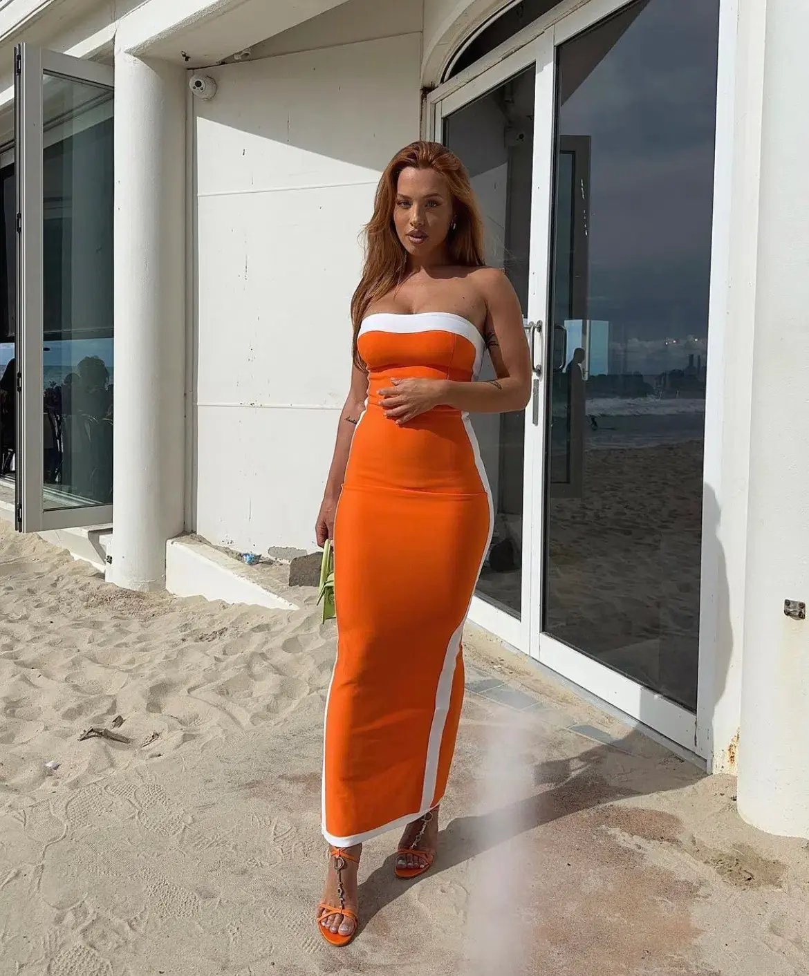 Bianca and Bridgett Ashley Midi Dress Orange Size 6 - Image 2