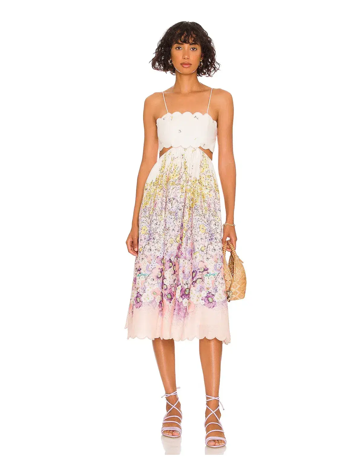 Zimmerman Jude Scallop Midi Dress Print Size 1/Au 10 - Image 1