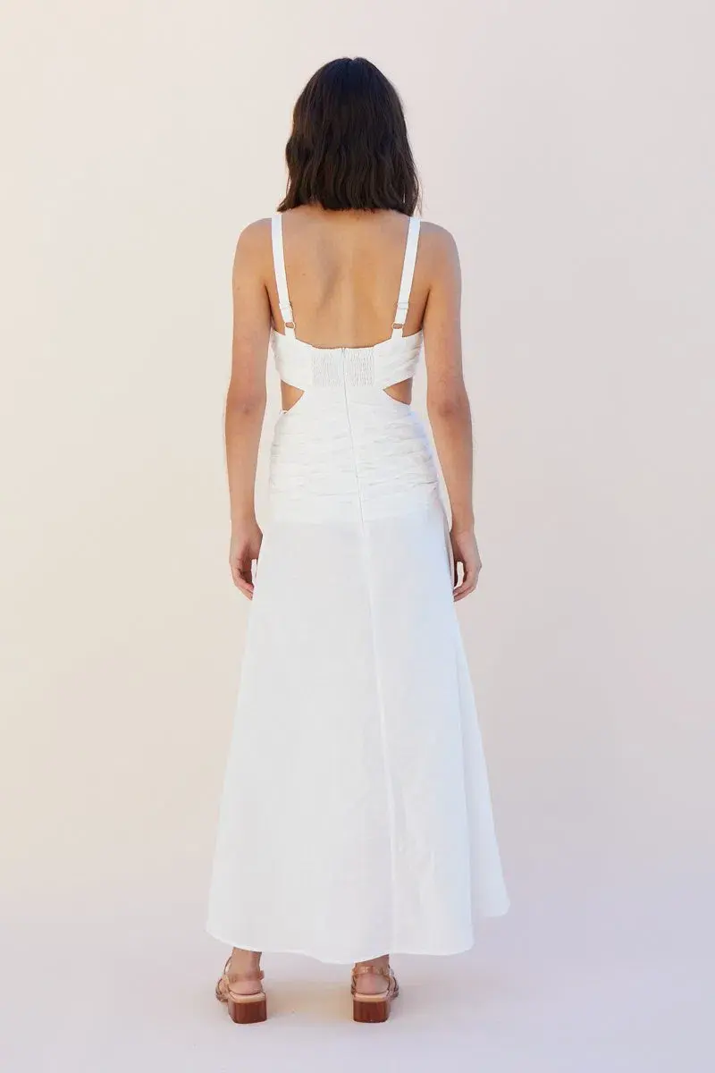 Suboo White Aster Cut Out Maxi Dress Size M/Au 10 - Image 3