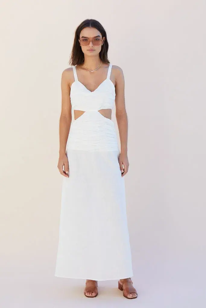 Suboo Aster Cut Out Maxi Dress White Size L/Au 12 - Image 1