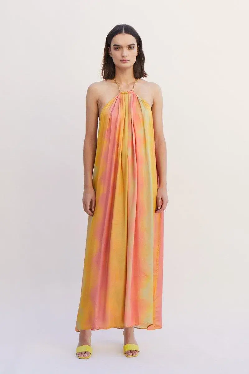Suboo Sundown Halterneck Maxi Dress Sunset Ombre Size S/Au 8 - Image 1