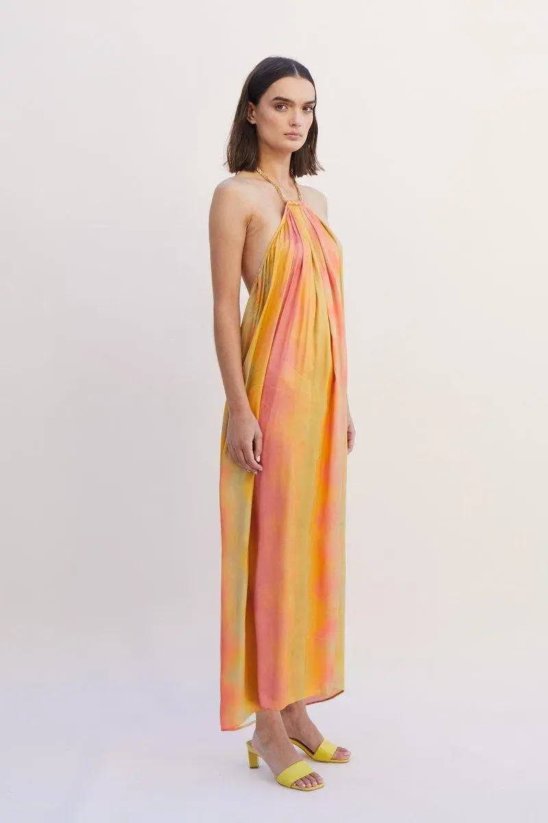 Suboo Sundown Halterneck Maxi Dress Sunset Ombre Size S/Au 8 - Image 2