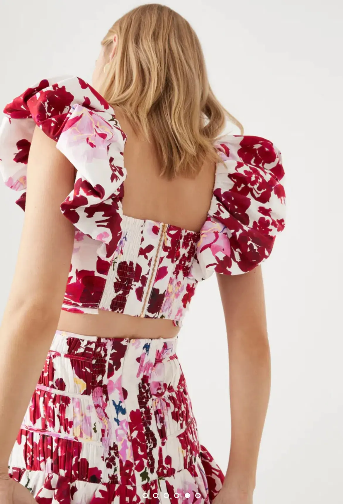 Aje Margot Bubble Sleeve Top Floral Size 10 - Image 2