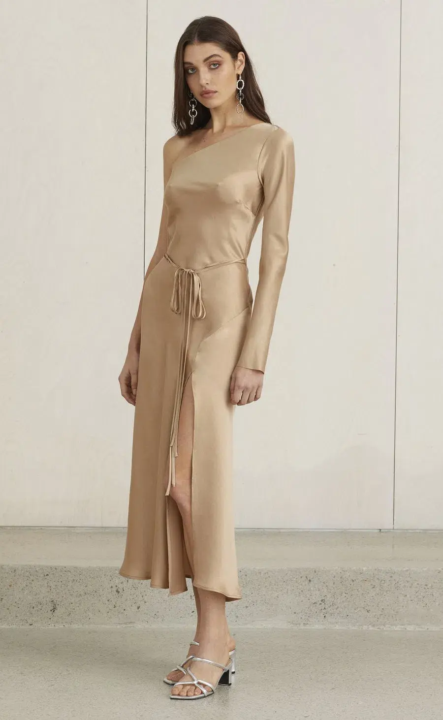 Bec and Bridge Classic One Shoulder Dress Gold Size 8 - Image 2