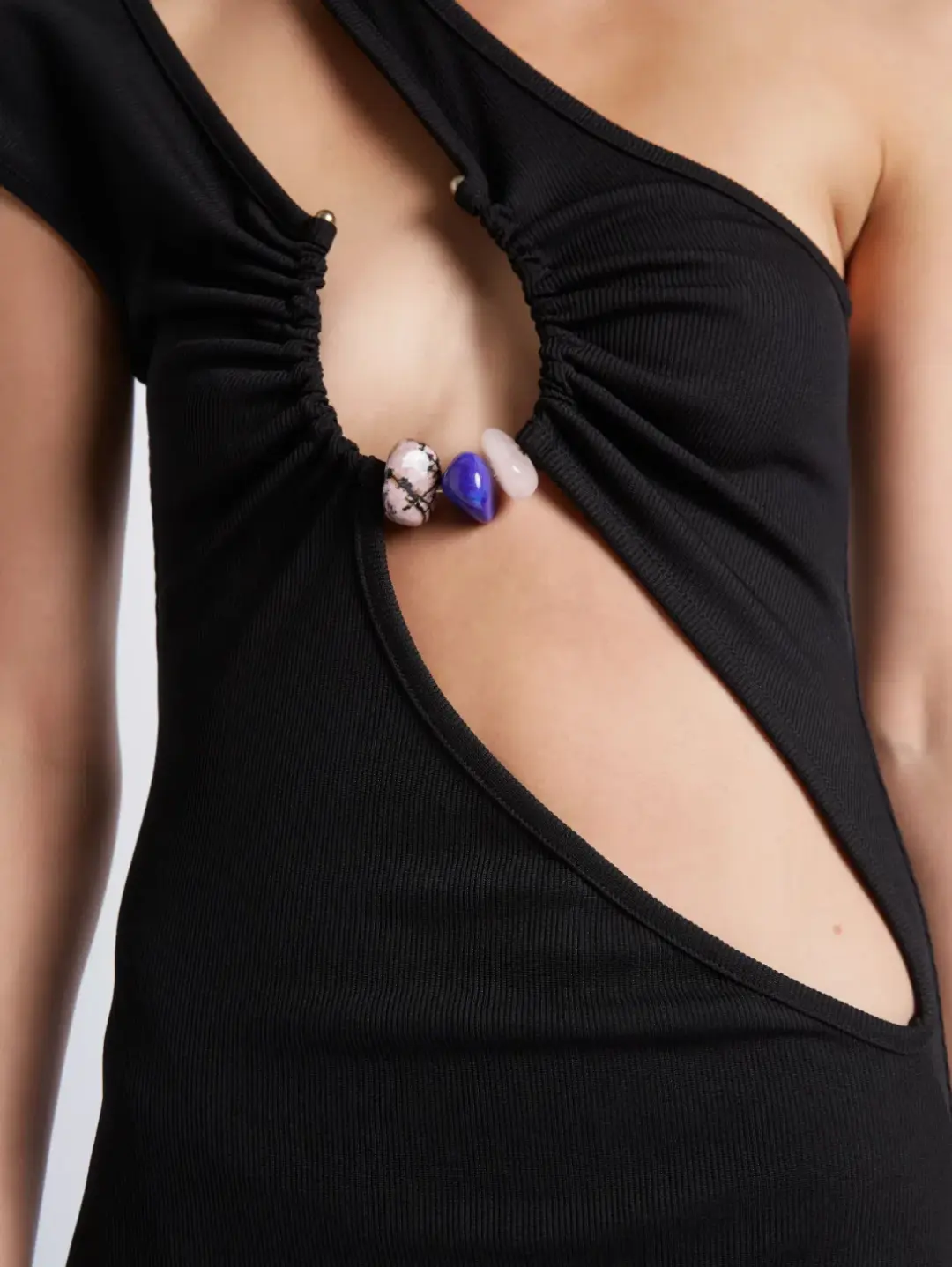 Christopher Esber Quartz Split Ruched Tank Dress Black Size 8 for rent on The Volte - main image