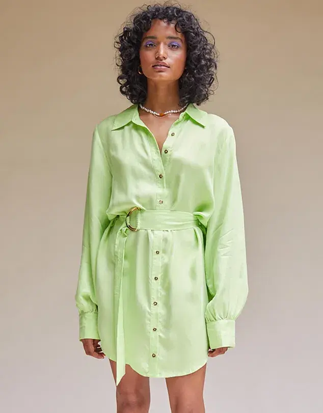 Suboo Sky Mini Shirt Dress Green Size S / Au 8 - Image 2