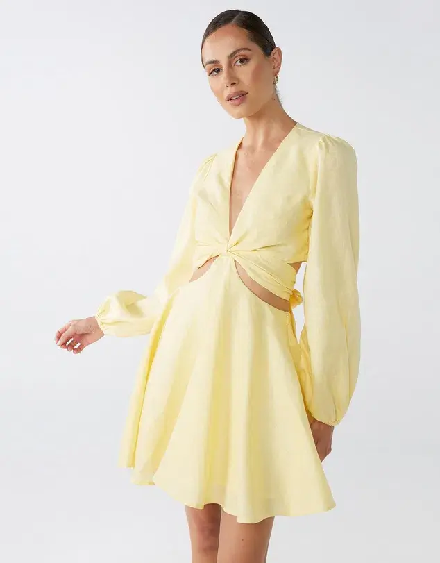 Lover Viva Mini Dress Yellow Size 10 - Image 2
