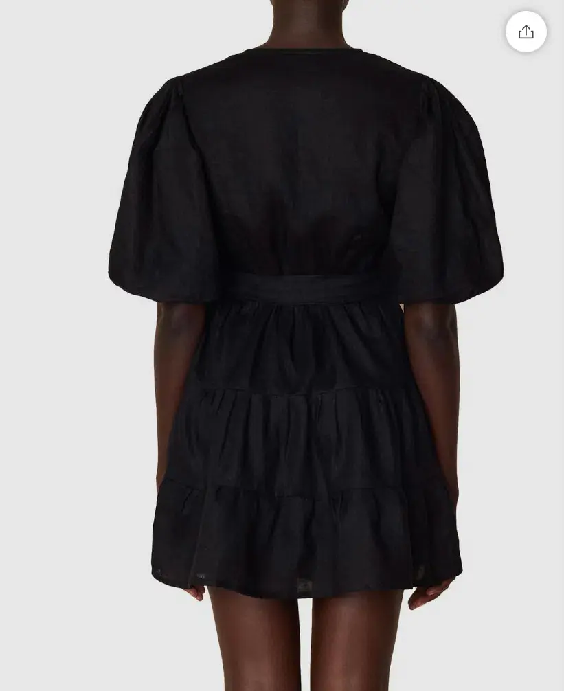 Faithfull the Brand Rooney Wrap Mini Dress Black Size 8  - Image 3