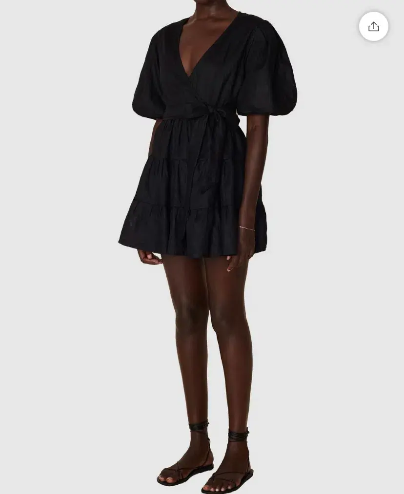 Faithfull the Brand Rooney Wrap Mini Dress Black Size 8  - Image 4