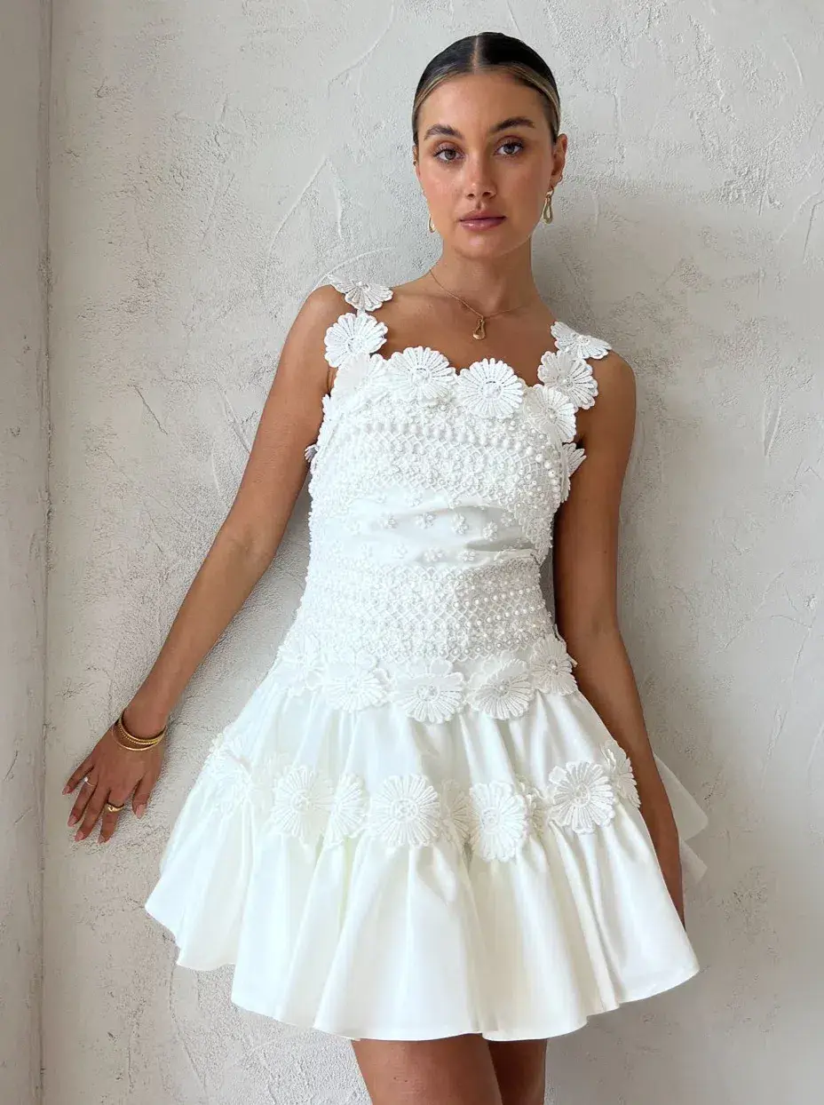 Helen O'Connor Kahlo Dress Ivory Size 8 - Image 1